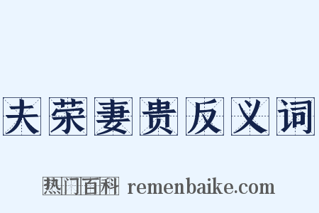夫荣妻贵反义词是什么意思的图片